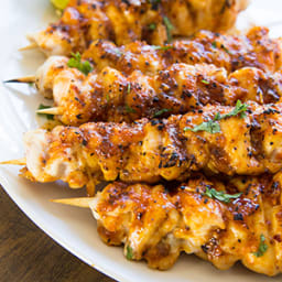 Chipotle Honey Chicken Skewers