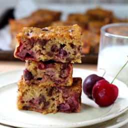 Chocolate Chip Cherry Banana Blondies