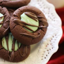 Chocolate Mint Thumbprint Cookies