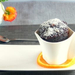 Chocolate, Orange, and Olive Oil Mini Lava Cake