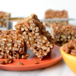 Chocolate Peanut Butter Brown Rice Crispy Treats