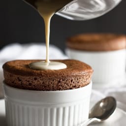 Chocolate Souffles for Two With Creme Anglaise