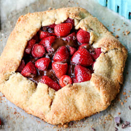 Chocolate Strawberry Galette (Gluten Free + Paleo)