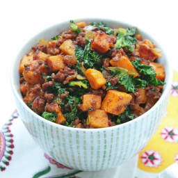 Chorizo, Kale and Sweet Potato Hash