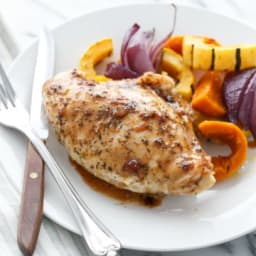 Cider-Glazed Chicken Breasts with Fall Vegetables