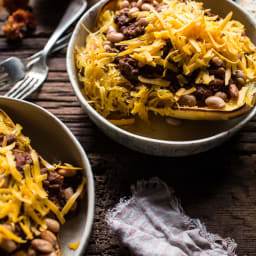 Cincinnati Chili Stuffed Spaghetti Squash