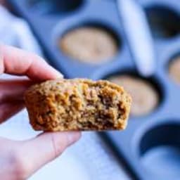 Clean and Healthy Peanut Butter Banana Blender Muffins