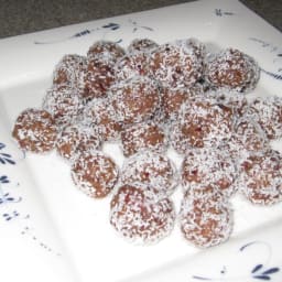 Coconut Covered Pom & Cranberry Balls