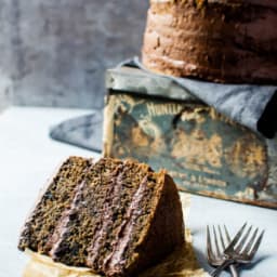 Coffee Flavored Cake with Whipped Mocha Ganache