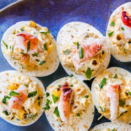 Corn, Crab, and Old Bay Deviled Eggs