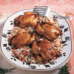 Cornish Hens with Pomegranate-Molasses Glaze