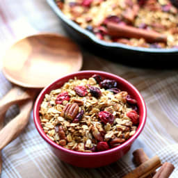 Cranberry Pecan Spiced Skillet Granola