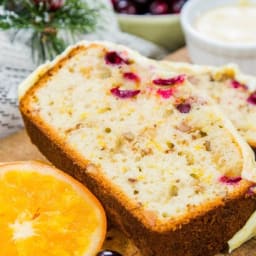 Cranberry-Walnut Bread with Orange Glaze