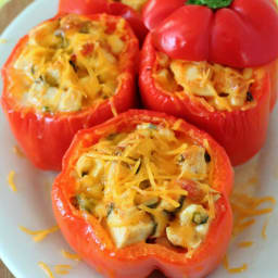 Cream Cheese Chicken Enchilada Stuffed Peppers