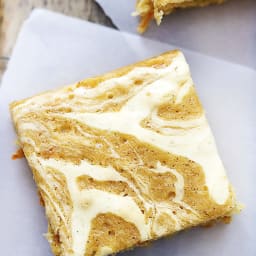 Cream Cheese Swirled Carrot Cake Bars