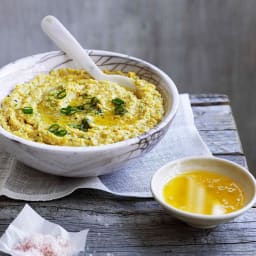 Creamed corn with lime butter