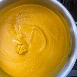 Creamy Acorn Squash, Carrot, and Sweet Potato Soup