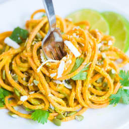 Creamy Avocado Lime Sweet Potato Noodles