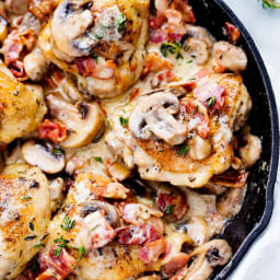 Creamy Bacon Mushroom Thyme Chicken