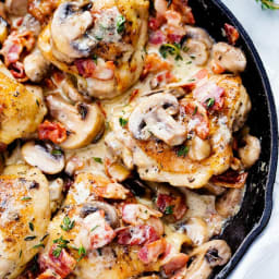 Creamy Bacon Mushroom Thyme Chicken