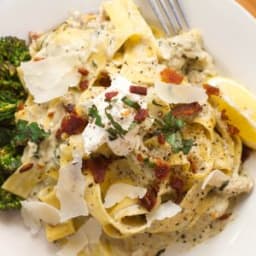 Creamy Basil Alfredo Parpardelle