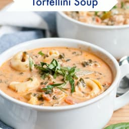 Creamy Chicken Sausage, Tomato, and Tortellini Soup