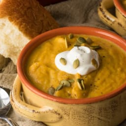 Creamy Pumpkin and Acorn Squash Soup