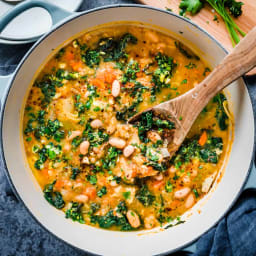 Creamy White Bean Soup with Kale