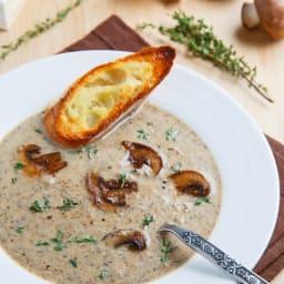 Creamy Roasted Mushroom and Brie Soup