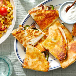 Crispy Cheese Quesadillas with Poblano Pepper & Queso Blanco