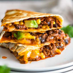 Crispy Ground Beef Quesadillas