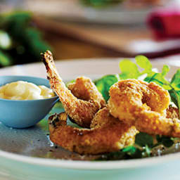 Crispy Shrimp with Arugula and Lemony Mayo