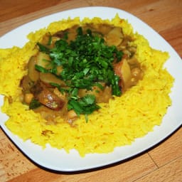 Curried Garbanzo Beans and Potatoes