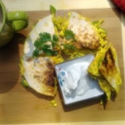 Curried Tofu Breakfast Quesadilla