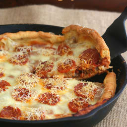 Deep Dish Skillet Sausage Pizza