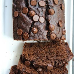 Double Chocolate Almond Butter Zucchini Bread (Oil-free)