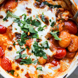 Easy Baked Gnocchi with Tomatoes and Mozzarella