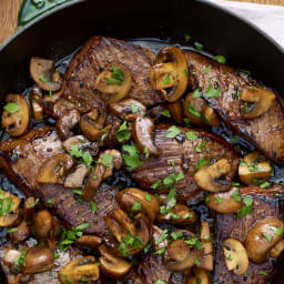 Easy Balsamic Glazed Steak Tips and Mushrooms