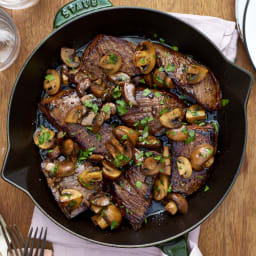 Easy Balsamic Glazed Steak Tips and Mushrooms