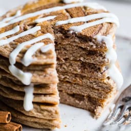 Easy Cinnamon Roll Gluten Free Low Carb Keto Protein Pancakes Recipe