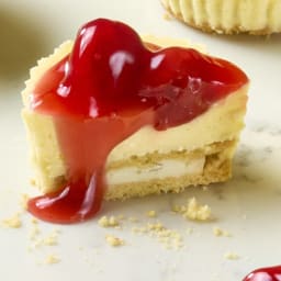 Easy Mini Cherry Cheesecakes