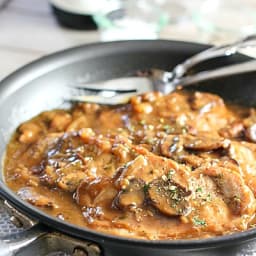 Easy One Skillet Pork Chops in Mushroom Gravy