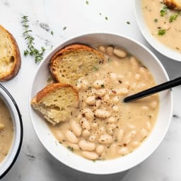 Easy Rosemary Garlic White Bean Soup