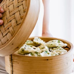 Edamame and truffle dumplings