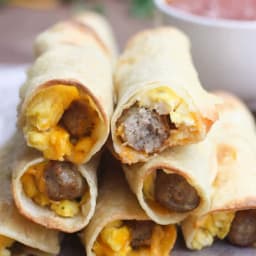 Egg and Sausage Breakfast Taquitos