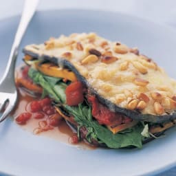 Eggplant and pumpkin stacks