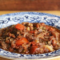 Eggplant Lentil Stew with Pomegranate Molasses