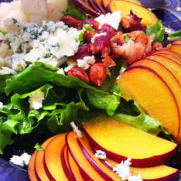 End-of-summer salad with jam vinaigrette and honey-glazed nuts