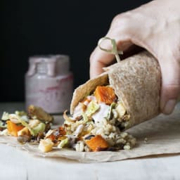 Fall Harvest Burrito with Homemade Vegan Mayo