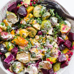Fall Harvest Salad with Maple Tahini Dressing